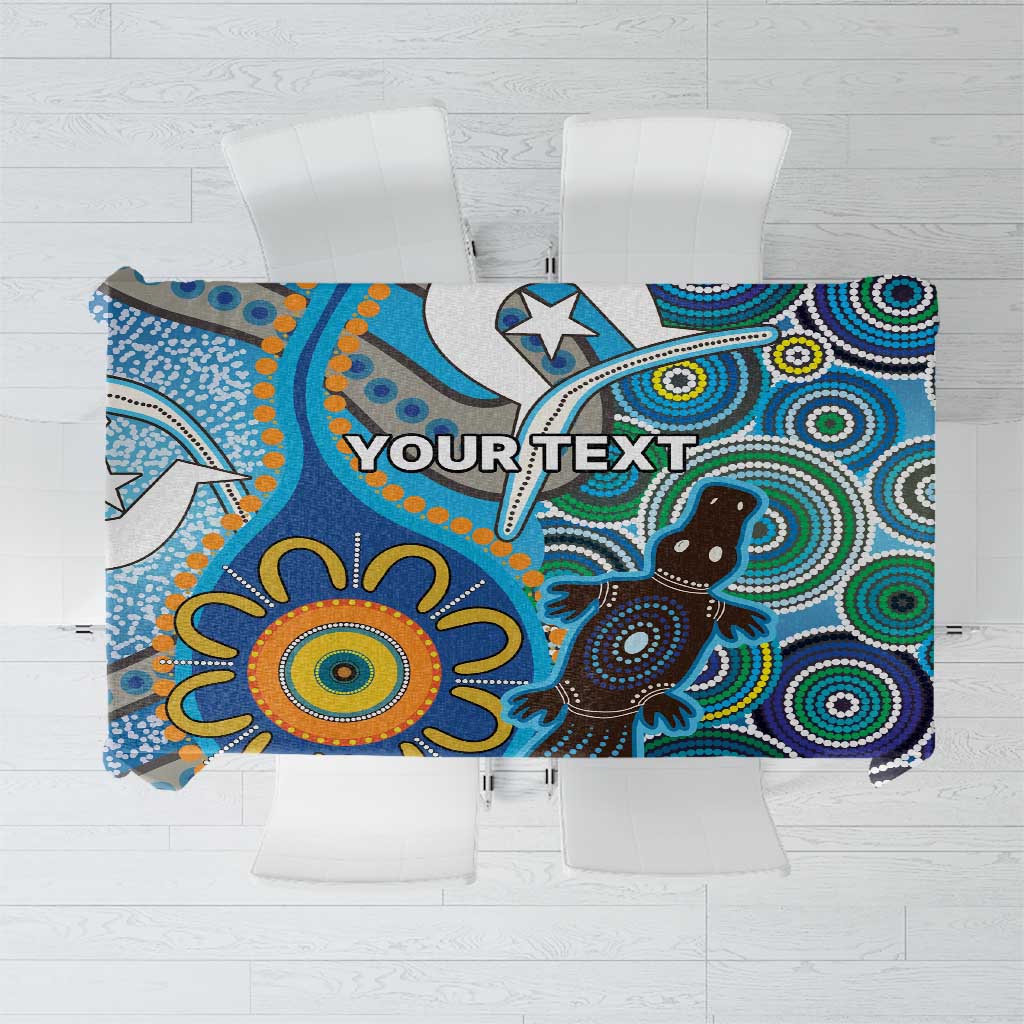 Personalised Aboriginal Platypus Tablecloth Torres Strait Islander Dhari Indigenous Dot Art