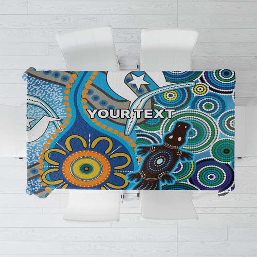 Personalised Aboriginal Platypus Tablecloth Torres Strait Islander Dhari Indigenous Dot Art