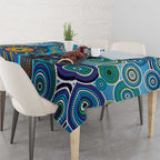 Personalised Aboriginal Platypus Tablecloth Torres Strait Islander Dhari Indigenous Dot Art