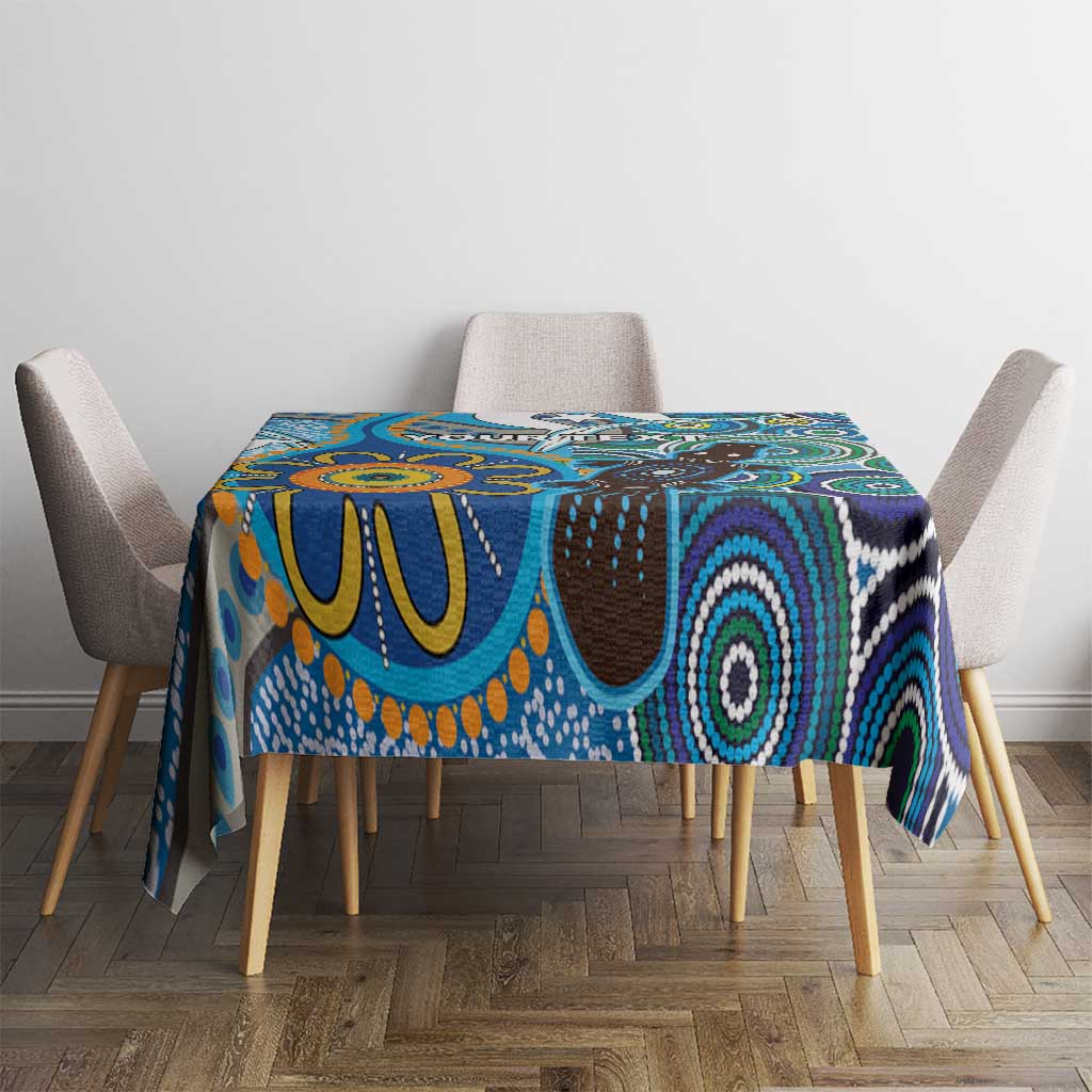 Personalised Aboriginal Platypus Tablecloth Torres Strait Islander Dhari Indigenous Dot Art