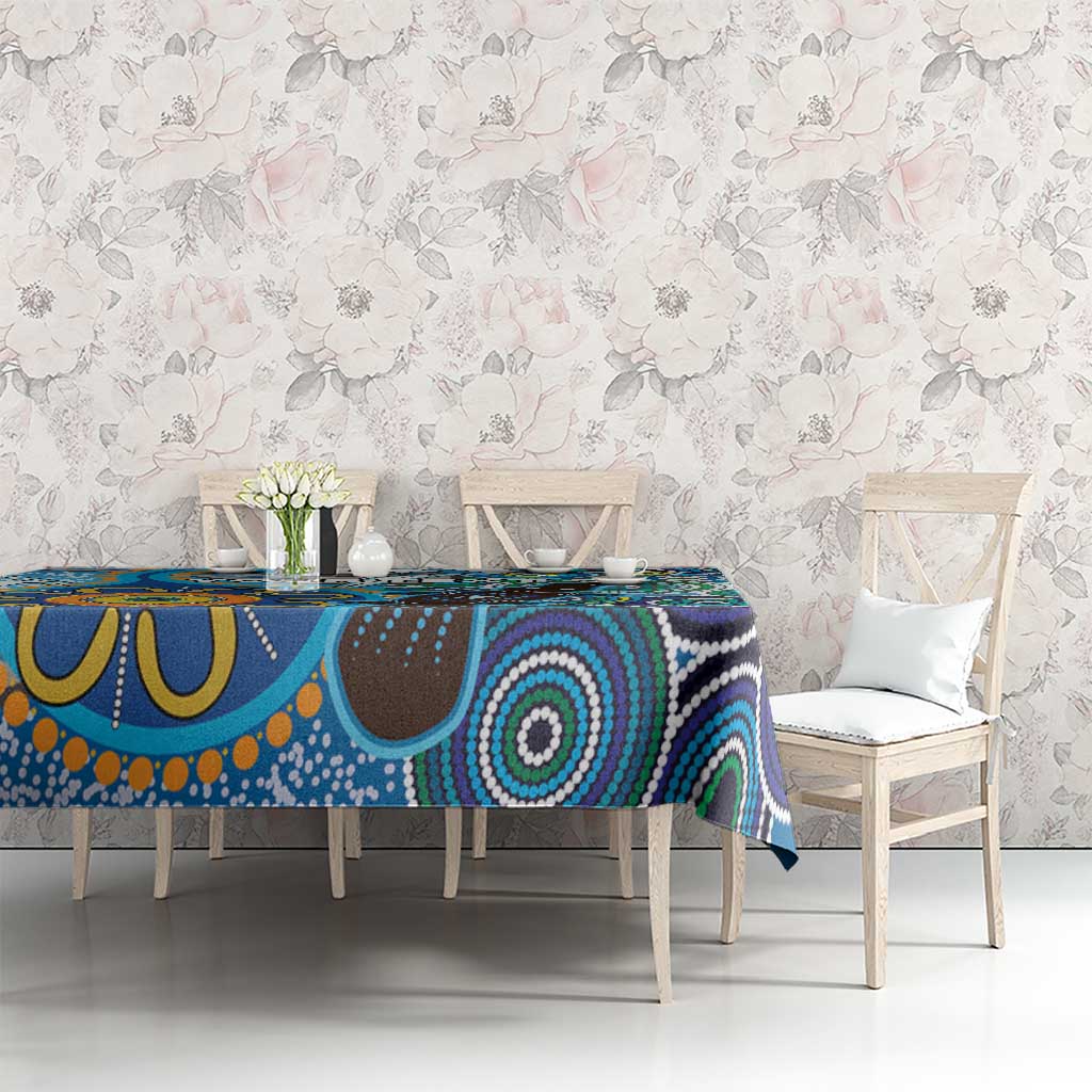 Personalised Aboriginal Platypus Tablecloth Torres Strait Islander Dhari Indigenous Dot Art