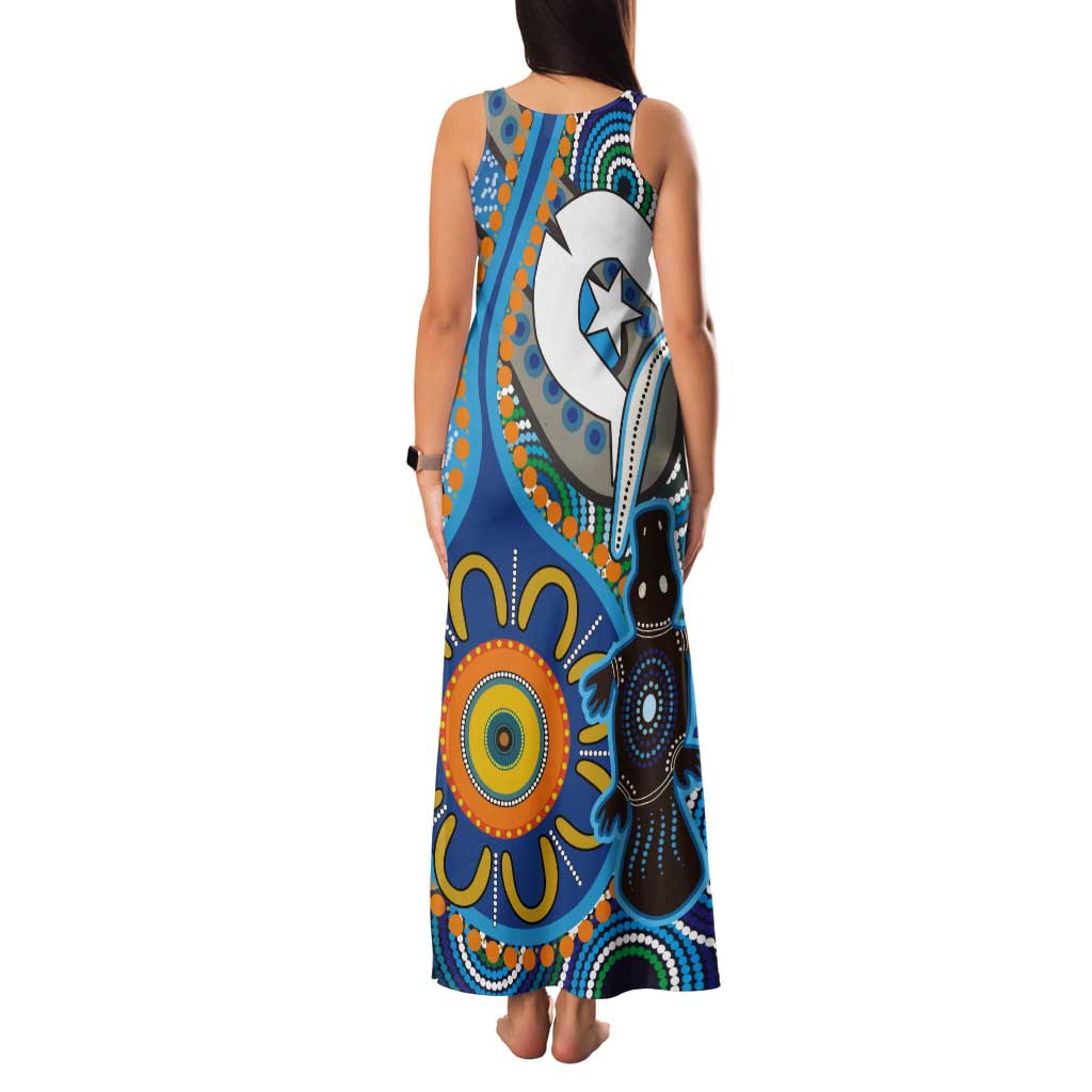 Personalised Aboriginal Platypus Tank Maxi Dress Torres Strait Islander Dhari Indigenous Dot Art