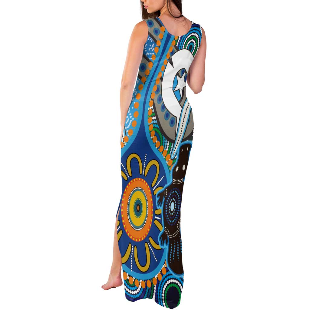 Personalised Aboriginal Platypus Tank Maxi Dress Torres Strait Islander Dhari Indigenous Dot Art