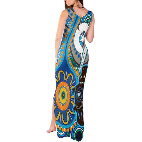 Personalised Aboriginal Platypus Tank Maxi Dress Torres Strait Islander Dhari Indigenous Dot Art