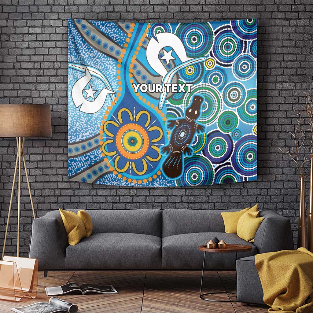Personalised Aboriginal Platypus Tapestry Torres Strait Islander Dhari Indigenous Dot Art