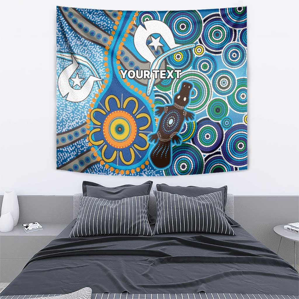 Personalised Aboriginal Platypus Tapestry Torres Strait Islander Dhari Indigenous Dot Art