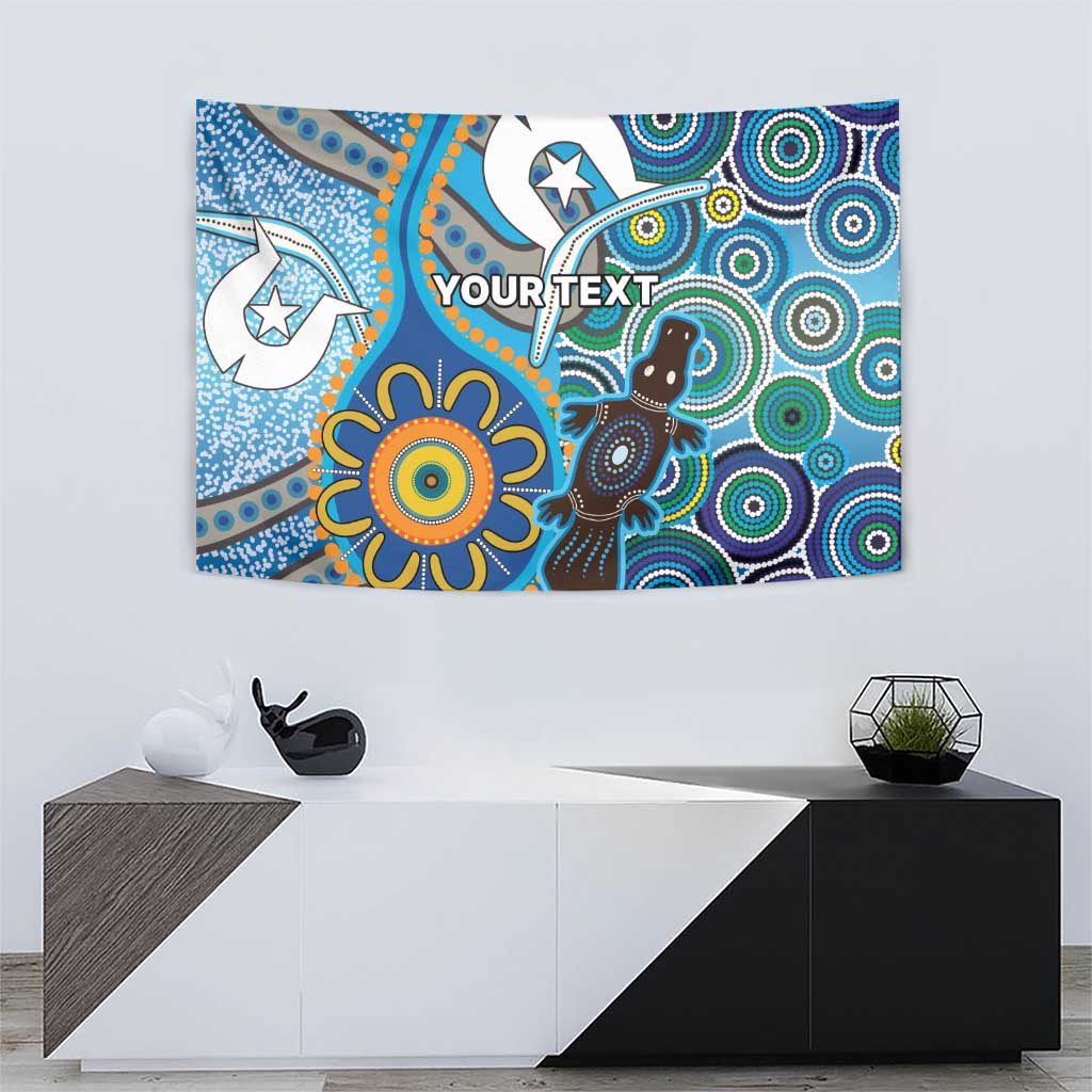 Personalised Aboriginal Platypus Tapestry Torres Strait Islander Dhari Indigenous Dot Art