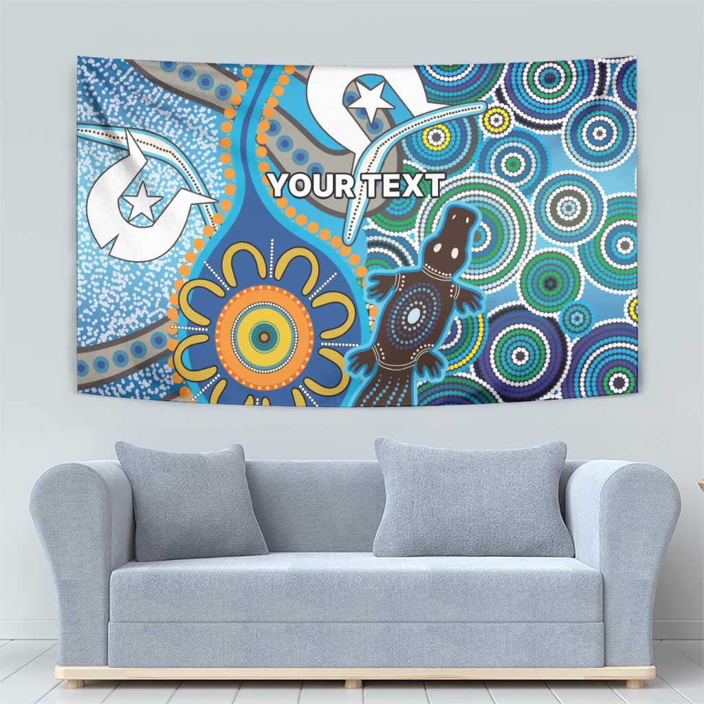 Personalised Aboriginal Platypus Tapestry Torres Strait Islander Dhari Indigenous Dot Art