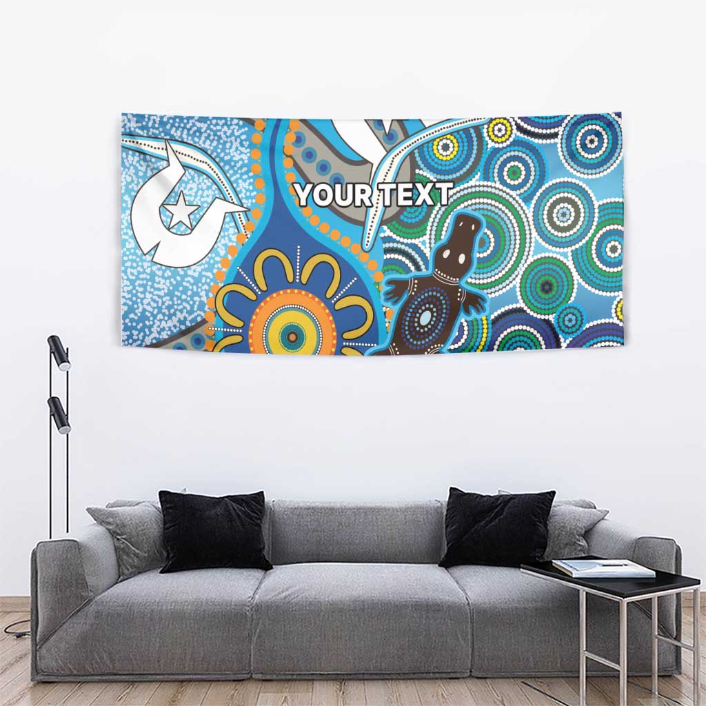 Personalised Aboriginal Platypus Tapestry Torres Strait Islander Dhari Indigenous Dot Art