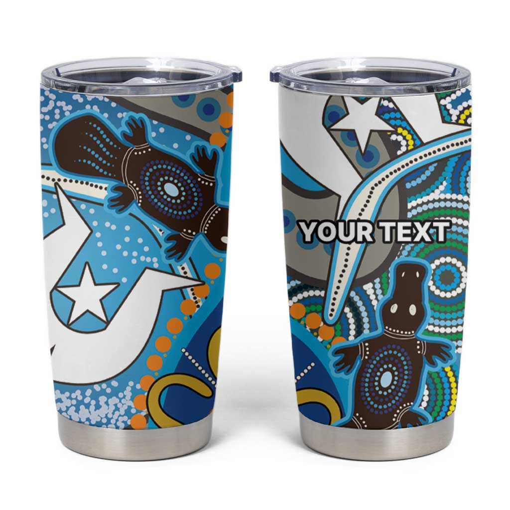 Personalised Aboriginal Platypus Tumbler Cup Torres Strait Islander Dhari Indigenous Dot Art