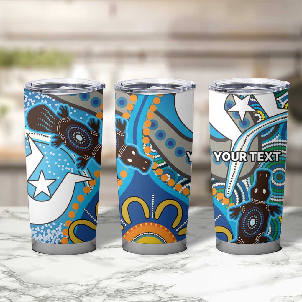 Personalised Aboriginal Platypus Tumbler Cup Torres Strait Islander Dhari Indigenous Dot Art