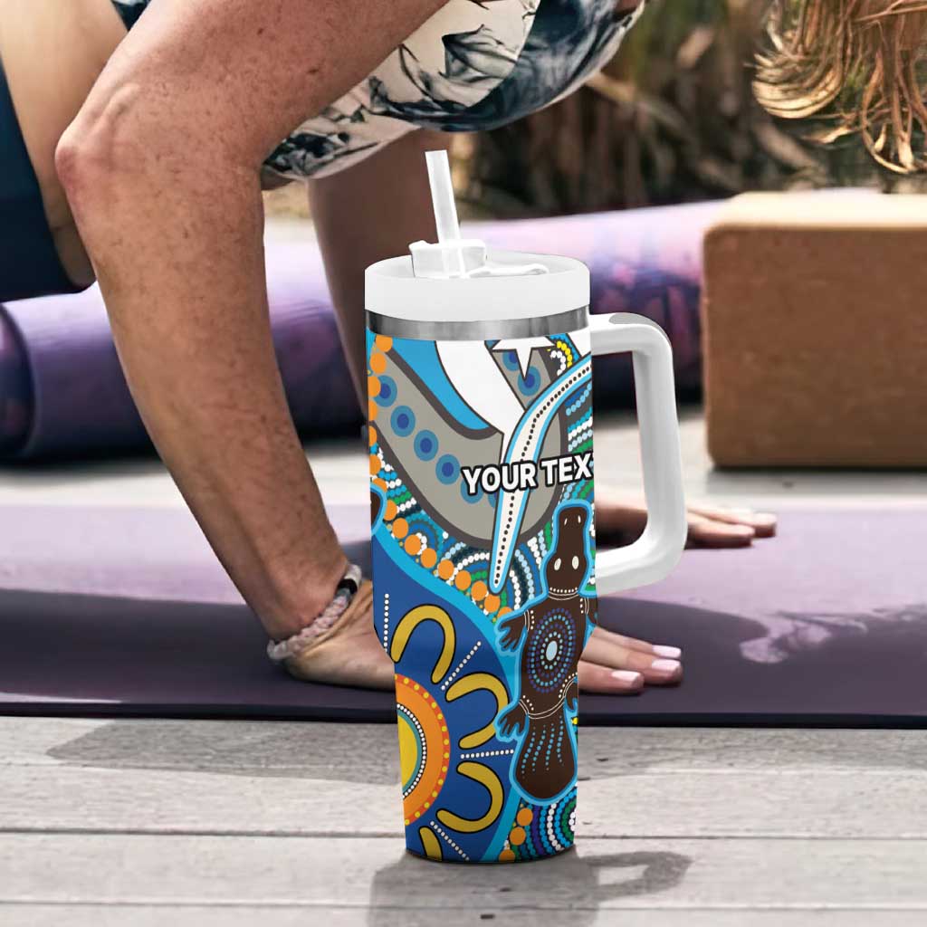 Personalised Aboriginal Platypus Tumbler With Handle Torres Strait Islander Dhari Indigenous Dot Art
