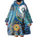 Personalised Aboriginal Platypus Wearable Blanket Hoodie Torres Strait Islander Dhari Indigenous Dot Art