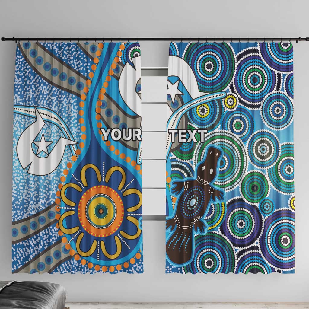 Personalised Aboriginal Platypus Window Curtain Torres Strait Islander Dhari Indigenous Dot Art
