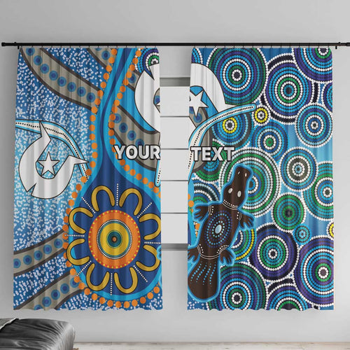 Personalised Aboriginal Platypus Window Curtain Torres Strait Islander Dhari Indigenous Dot Art