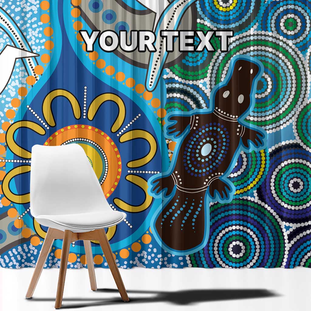 Personalised Aboriginal Platypus Window Curtain Torres Strait Islander Dhari Indigenous Dot Art