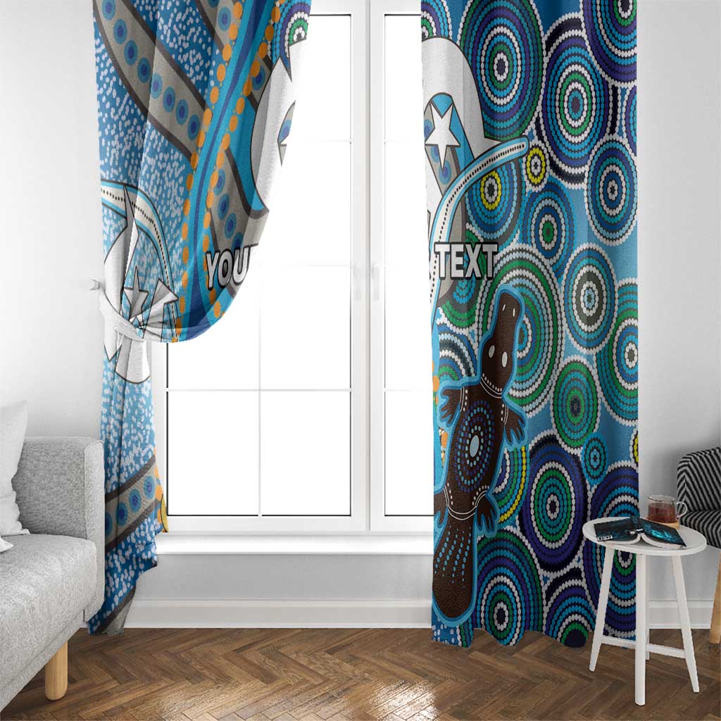 Personalised Aboriginal Platypus Window Curtain Torres Strait Islander Dhari Indigenous Dot Art