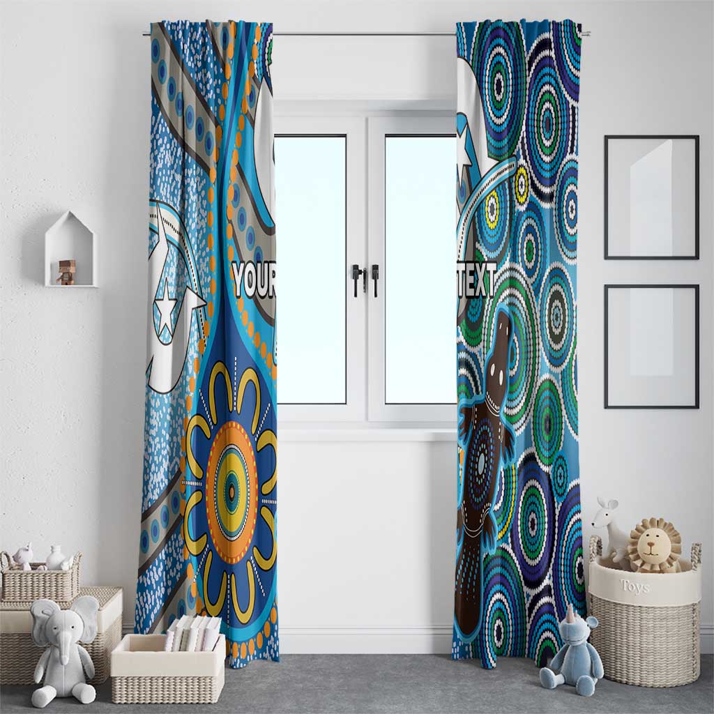 Personalised Aboriginal Platypus Window Curtain Torres Strait Islander Dhari Indigenous Dot Art