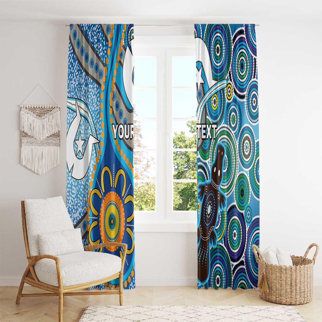 Personalised Aboriginal Platypus Window Curtain Torres Strait Islander Dhari Indigenous Dot Art