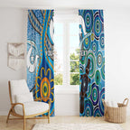 Personalised Aboriginal Platypus Window Curtain Torres Strait Islander Dhari Indigenous Dot Art