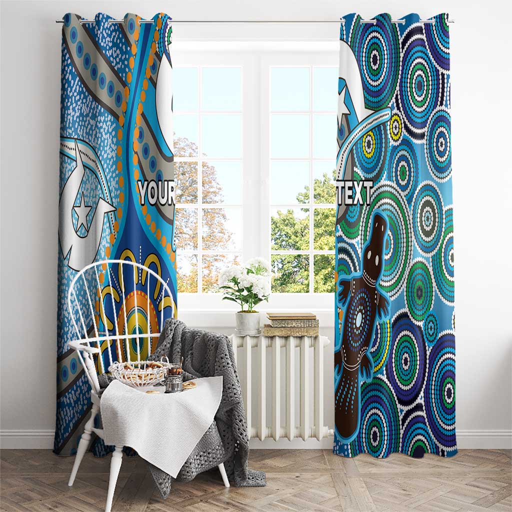 Personalised Aboriginal Platypus Window Curtain Torres Strait Islander Dhari Indigenous Dot Art