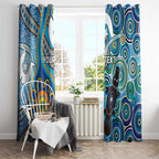 Personalised Aboriginal Platypus Window Curtain Torres Strait Islander Dhari Indigenous Dot Art