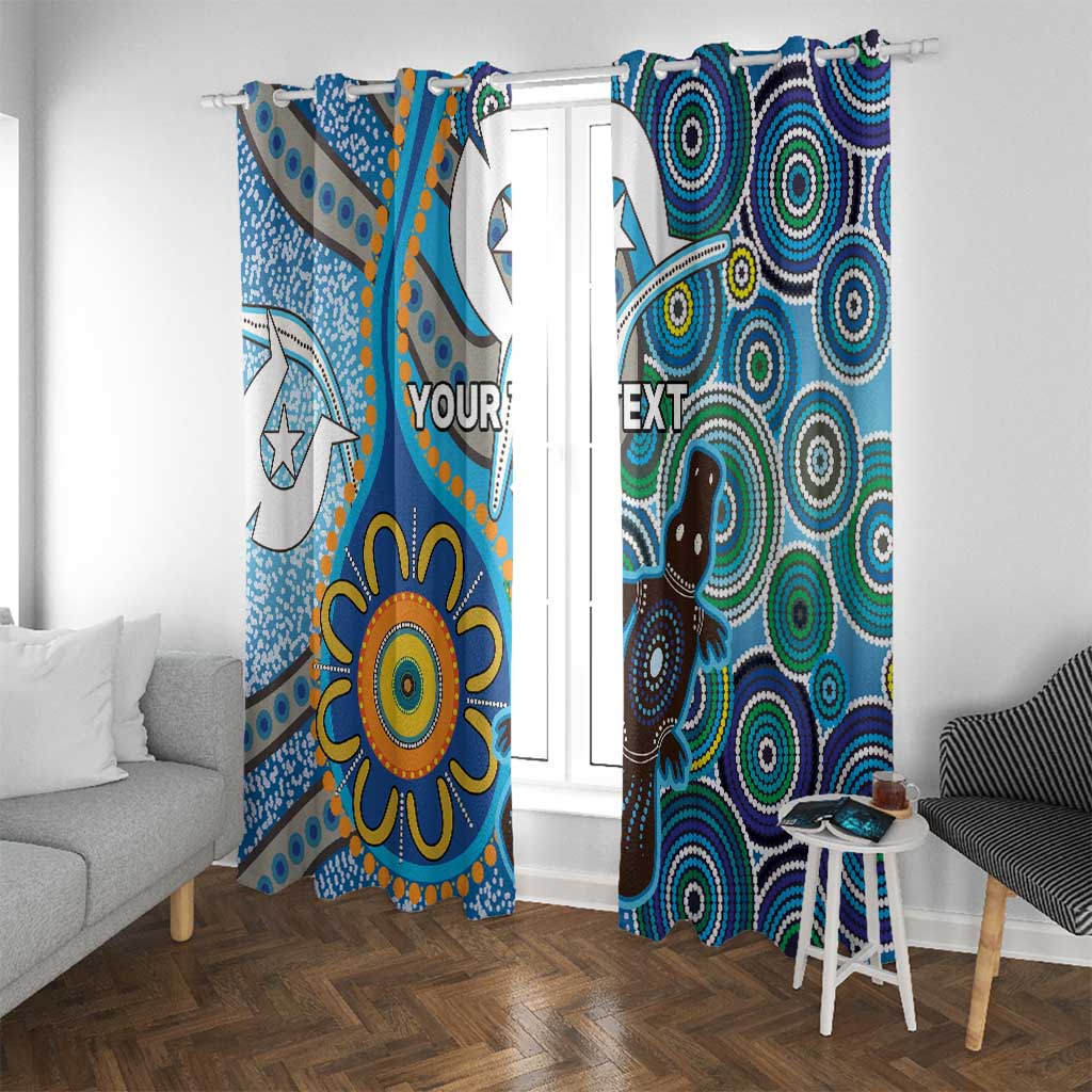 Personalised Aboriginal Platypus Window Curtain Torres Strait Islander Dhari Indigenous Dot Art
