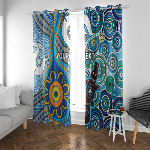 Personalised Aboriginal Platypus Window Curtain Torres Strait Islander Dhari Indigenous Dot Art