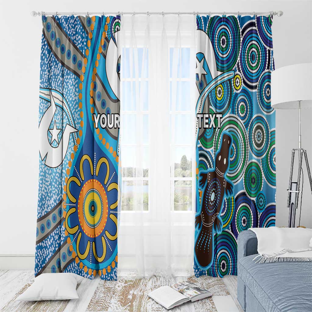 Personalised Aboriginal Platypus Window Curtain Torres Strait Islander Dhari Indigenous Dot Art