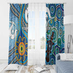Personalised Aboriginal Platypus Window Curtain Torres Strait Islander Dhari Indigenous Dot Art