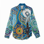 Personalised Aboriginal Platypus Women Casual Shirt Torres Strait Islander Dhari Indigenous Dot Art