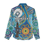 Personalised Aboriginal Platypus Women Casual Shirt Torres Strait Islander Dhari Indigenous Dot Art