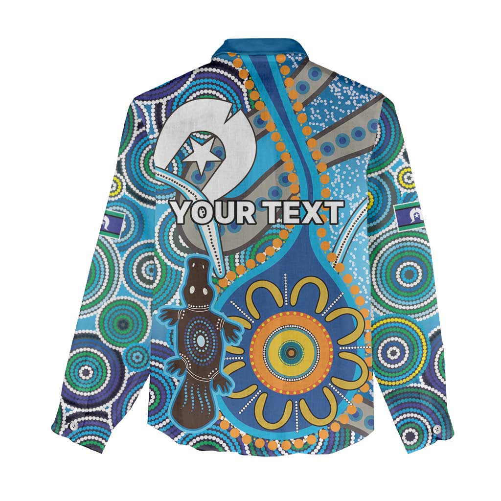Personalised Aboriginal Platypus Women Casual Shirt Torres Strait Islander Dhari Indigenous Dot Art