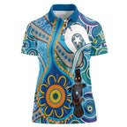 Personalised Aboriginal Platypus Women Polo Shirt Torres Strait Islander Dhari Indigenous Dot Art