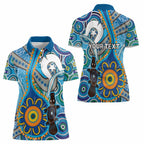 Personalised Aboriginal Platypus Women Polo Shirt Torres Strait Islander Dhari Indigenous Dot Art