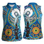 Personalised Aboriginal Platypus Women Sleeveless Polo Shirt Torres Strait Islander Dhari Indigenous Dot Art