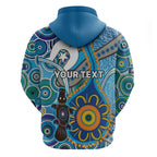 Personalised Aboriginal Platypus Zip Hoodie Torres Strait Islander Dhari Indigenous Dot Art