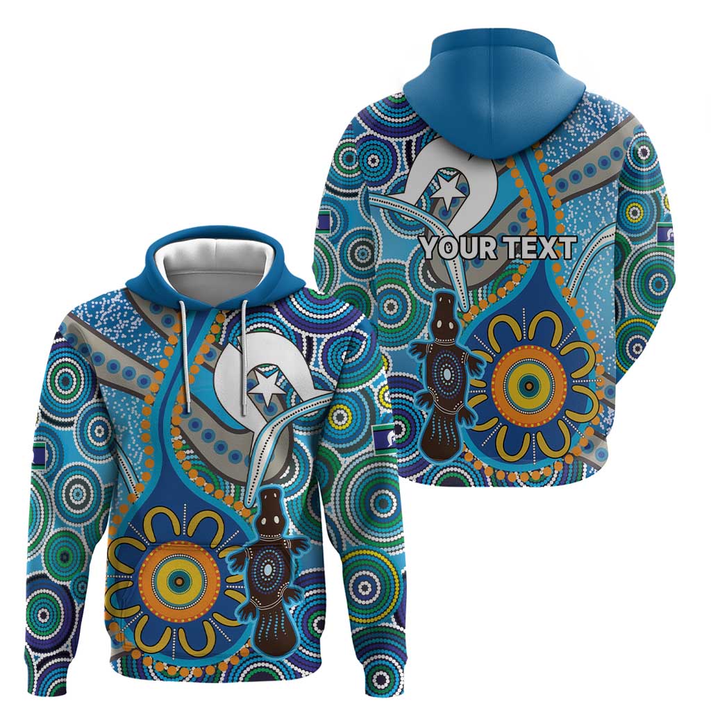 Personalised Aboriginal Platypus Zip Hoodie Torres Strait Islander Dhari Indigenous Dot Art