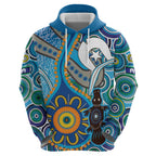 Personalised Aboriginal Platypus Zip Hoodie Torres Strait Islander Dhari Indigenous Dot Art