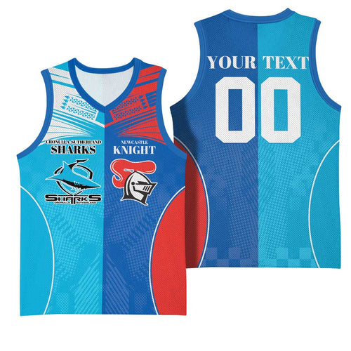Custom Sharks and Knights Together Basketball Jersey Sporty Style