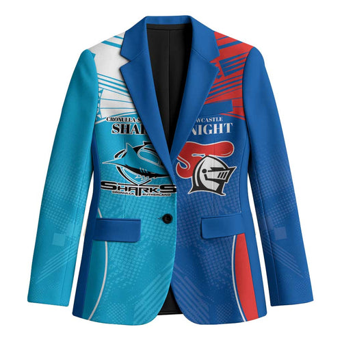 Custom Sharks and Knights Together Blazer Sporty Style