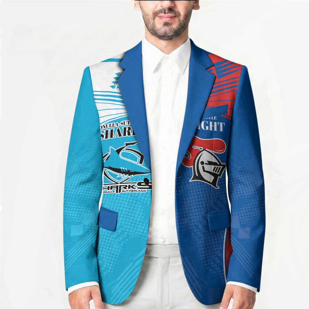 Custom Sharks and Knights Together Blazer Sporty Style