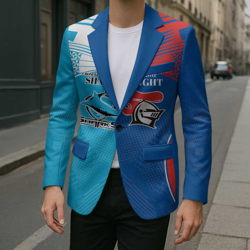Custom Sharks and Knights Together Blazer Sporty Style