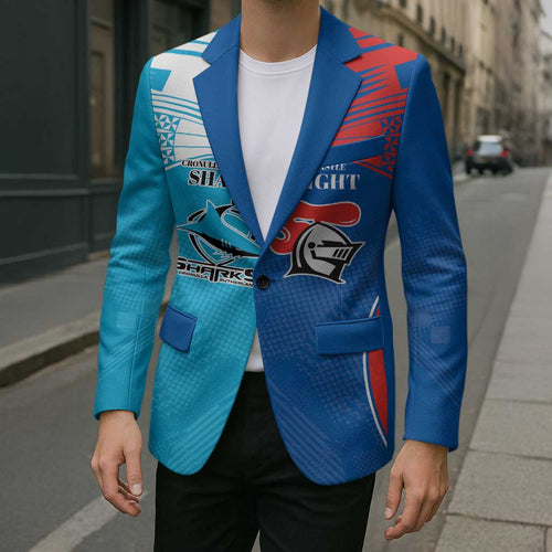 Custom Sharks and Knights Together Blazer Sporty Style