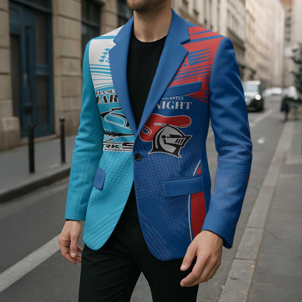 Custom Sharks and Knights Together Blazer Sporty Style
