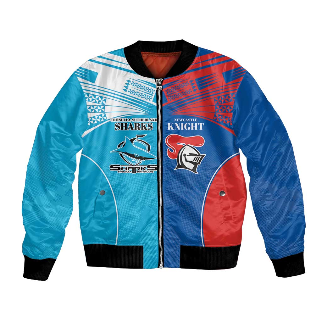 Custom Sharks and Knights Together Bomber Jacket Sporty Style