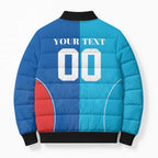 Custom Sharks and Knights Together Bomber Puffer Jacket Sporty Style