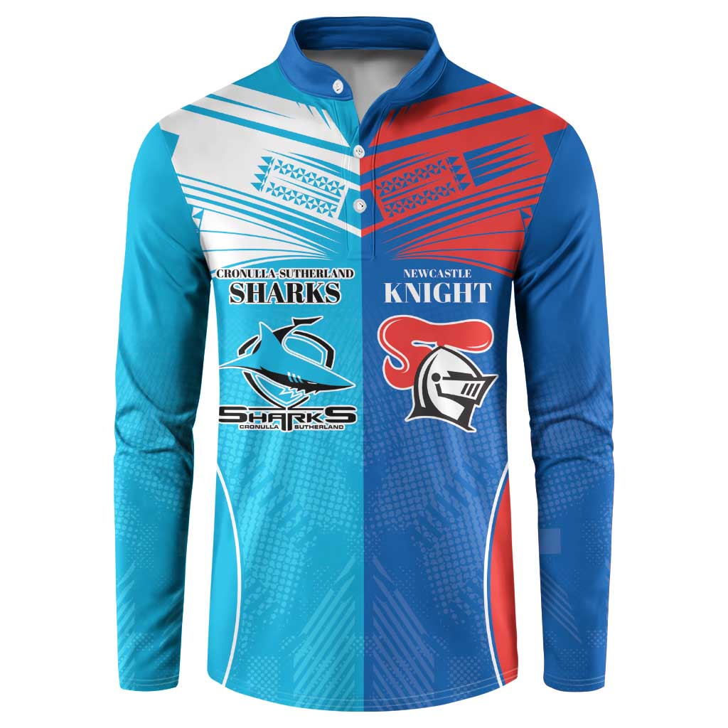Custom Sharks and Knights Together Button Sweatshirt Sporty Style