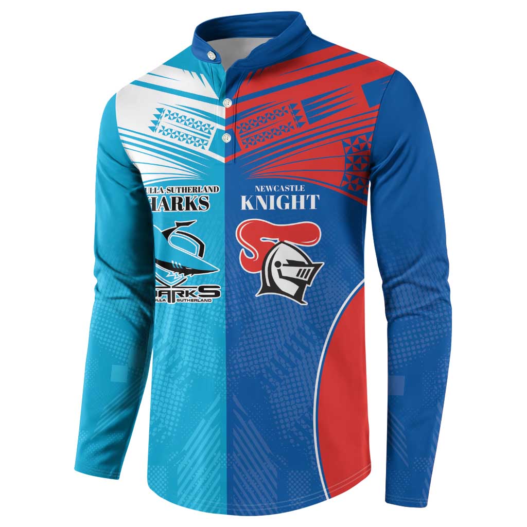 Custom Sharks and Knights Together Button Sweatshirt Sporty Style