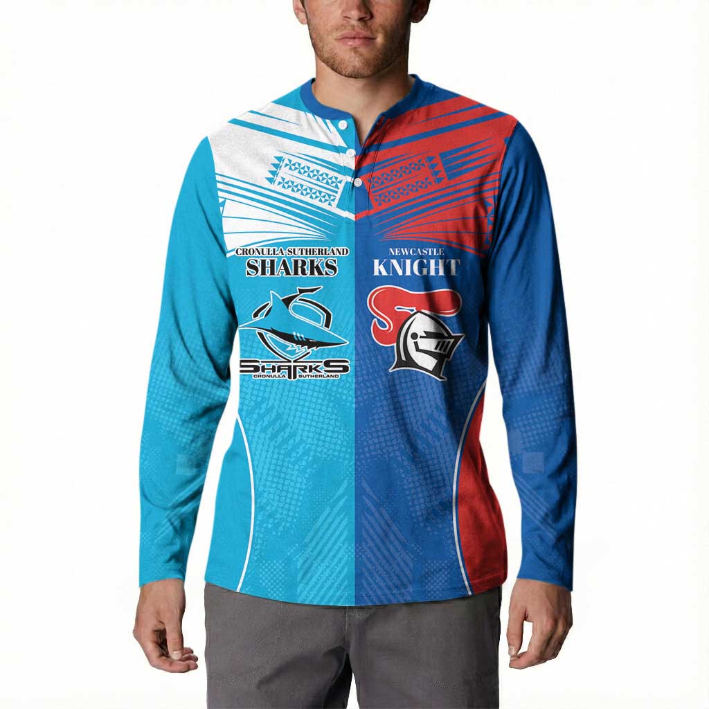 Custom Sharks and Knights Together Button Sweatshirt Sporty Style